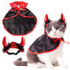 Image of Cute Cosplay Vampire Cloak Cape with Cosplay Horns - Halloween Costume