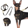 Image of Adjustable Genuine Leather Dog Harness + Walking Leash For Small & Medium Dogs