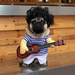 Funny Guitar Player Outfit for Dogs and Cats - Halloween Costplay