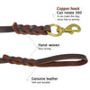 Image of Braided Leather Dog Leash for Walking and Training For Medium & Large Dogs