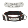 Image of Customized Genuine Leather Dog Collar - Nameplate with Pet's Name and Phone Number