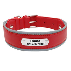 Customized Adjustable Leather Dog Collar For Medium & Large Dogs