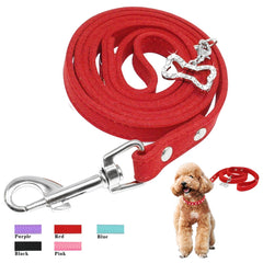 Soft Suede Leather Pet Leash For Cats and Dogs