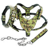 Image of [3 IN 1]  Solid Spiked Studded Leather Dog Collar + Leather Harness + Durable & Comfortable Leash