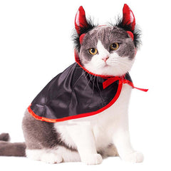 Cute Cosplay Vampire Cloak Cape with Cosplay Horns - Halloween Costume