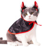 Image of Cute Cosplay Vampire Cloak Cape with Cosplay Horns - Halloween Costume