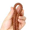 Image of Braided Leather Dog Leash Rolled Round For Small & Medium Dogs