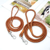 Image of Braided Leather Dog Leash Rolled Round For Small & Medium Dogs