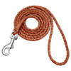 Image of Braided Leather Dog Leash Rolled Round For Small & Medium Dogs