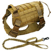 Image of Military Tactical Dog Harness + Durable & Comfortable Leash For Training and Running