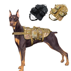 Military Tactical Dog Harness Durable & Comfortable For Training and Running + Accessories